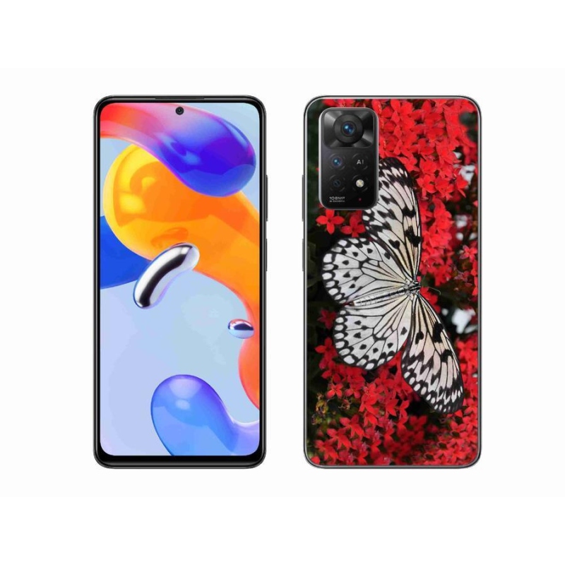 Gélový kryt mmCase na mobil Xiaomi Redmi Note 11 Pro 4G/5G - čiernobiely motýľ 1