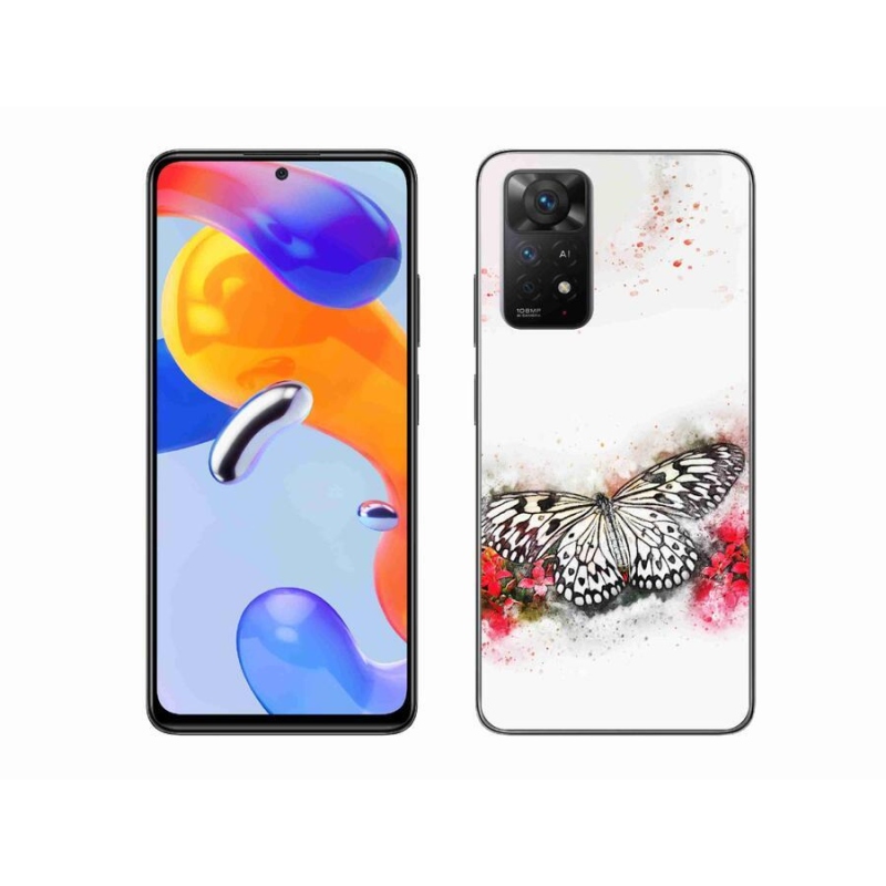 Gélový kryt mmCase na mobil Xiaomi Redmi Note 11 Pro 4G/5G - čiernobiely motýľ
