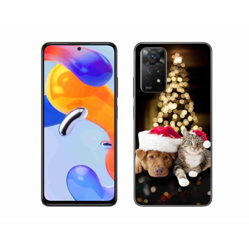 Gélový kryt mmCase na mobil Xiaomi Redmi Note 11 Pro 4G/5G - vianočný pes a mačka