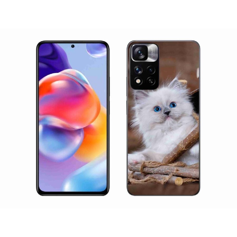 Gélový kryt mmCase na mobil Xiaomi Redmi Note 11 Pro+ 5G - biele mačiatko