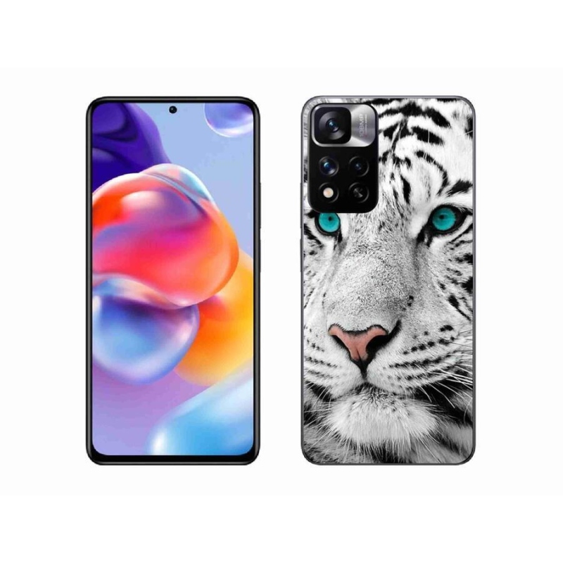 Gélový kryt mmCase na mobil Xiaomi Redmi Note 11 Pro+ 5G - biely tiger