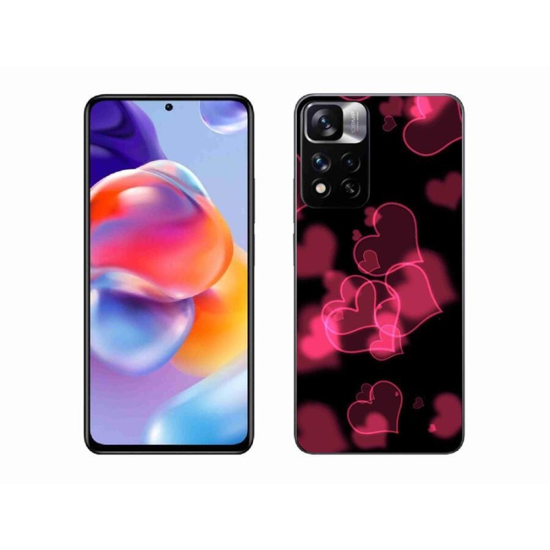 Gélový kryt mmCase na mobil Xiaomi Redmi Note 11 Pro+ 5G - červená srdiečka