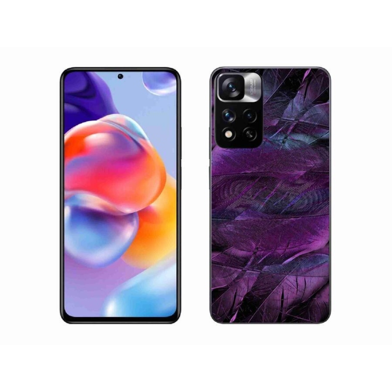 Gélový kryt mmCase na mobil Xiaomi Redmi Note 11 Pro+ 5G - fialové pierka