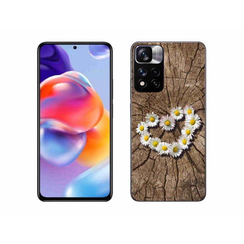 Gélový kryt mmCase na mobil Xiaomi Redmi Note 11 Pro+ 5G - srdce z margaréty