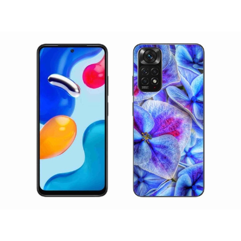 Gélový kryt mmCase na mobil Xiaomi Redmi Note 11S 4G - modré kvety 1