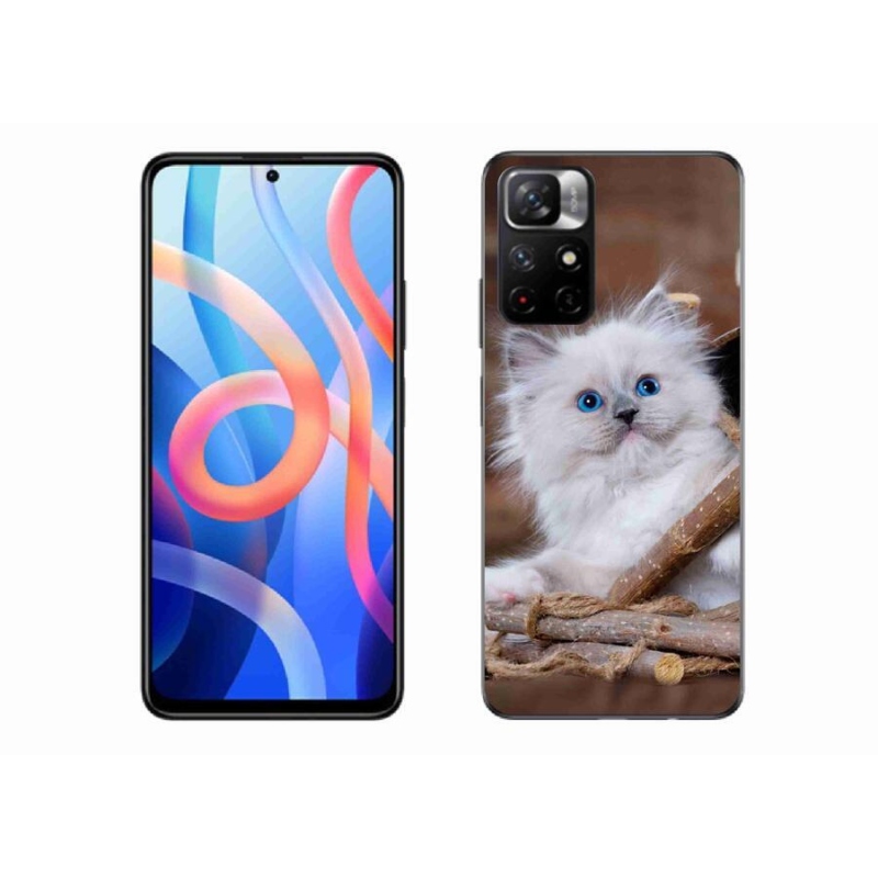Gélový kryt mmCase na mobil Xiaomi Redmi Note 11S 5G - biele mačiatko