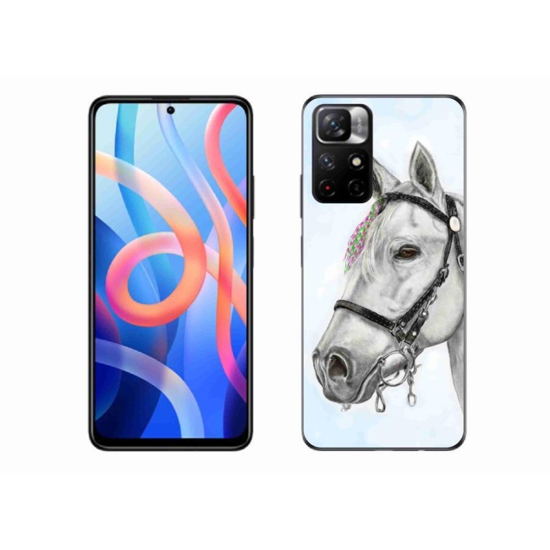 Gélový kryt mmCase na mobil Xiaomi Redmi Note 11S 5G - biely kôň 1