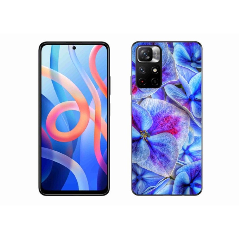 Gélový kryt mmCase na mobil Xiaomi Redmi Note 11S 5G - modré kvety 1