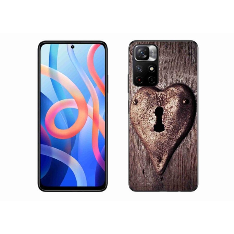 Gélový kryt mmCase na mobil Xiaomi Redmi Note 11S 5G - zámok v tvare srdca