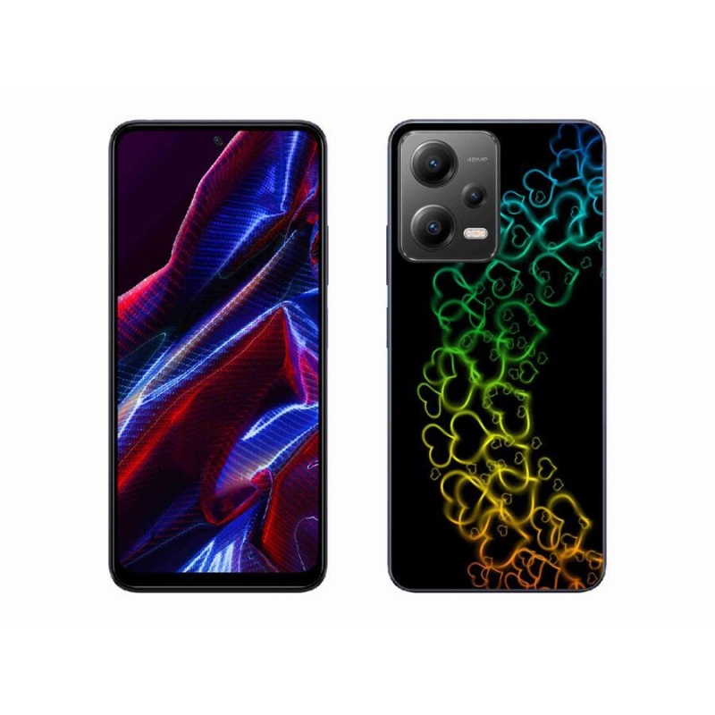 Gélový kryt mmCase na mobil Xiaomi Redmi Note 12 5G - farebné srdiečka