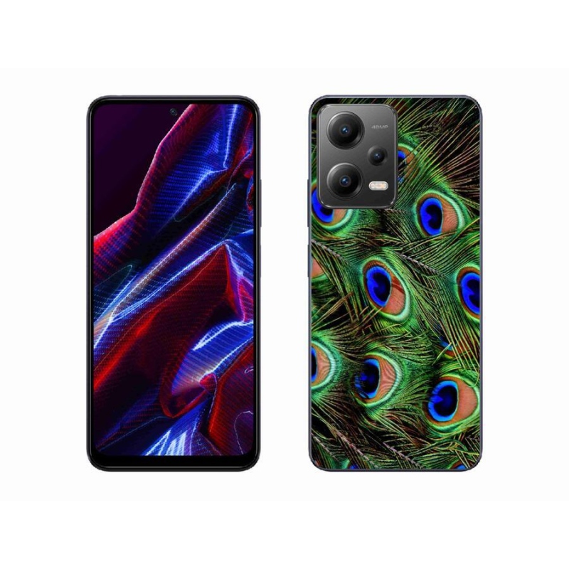 Gélový kryt mmCase na mobil Xiaomi Redmi Note 12 5G - pávie perie