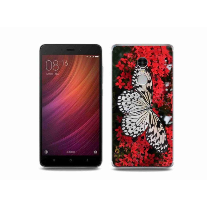 Gélový kryt mmCase na mobil Xiaomi Redmi Note 4 - čiernobiely motýľ 1