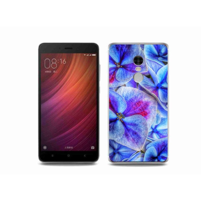 Gélový kryt mmCase na mobil Xiaomi Redmi Note 4 - modré kvety 1