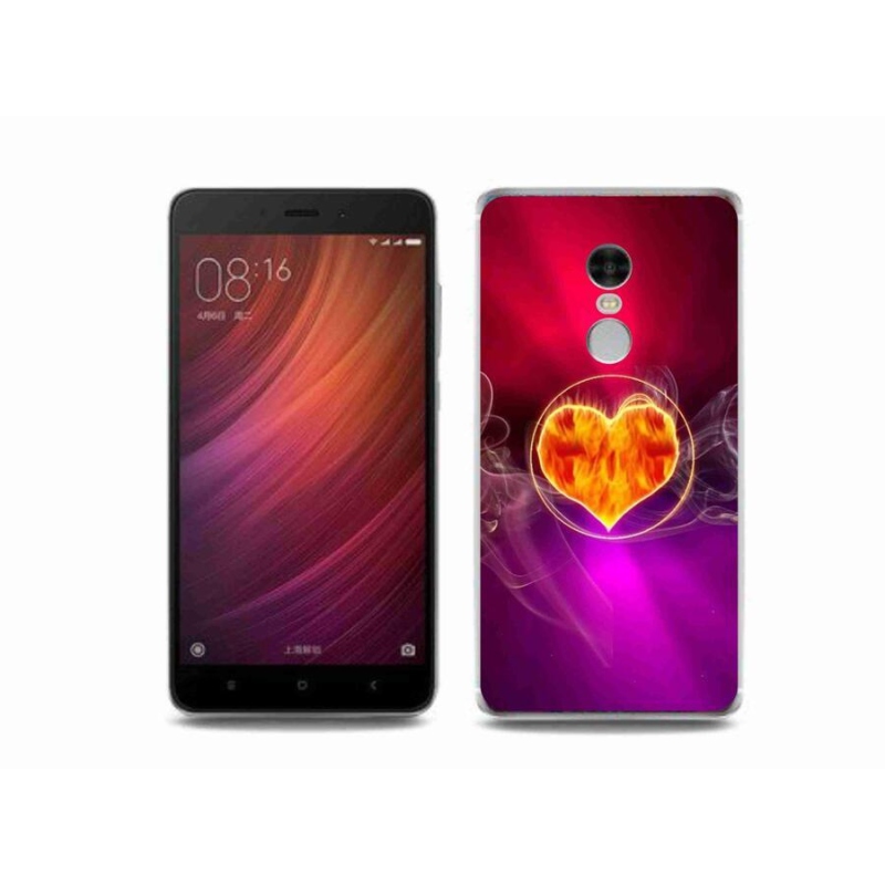 Gélový kryt mmCase na mobil Xiaomi Redmi Note 4 - ohnivé srdce