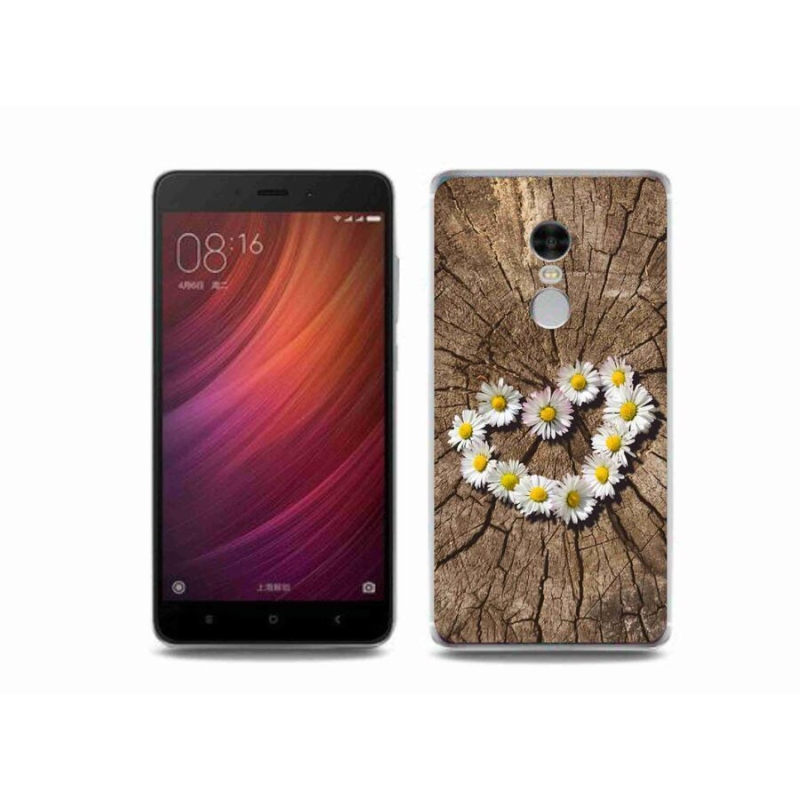 Gélový kryt mmCase na mobil Xiaomi Redmi Note 4 - srdce z margarét