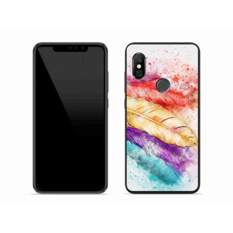 Gélový kryt mmCase na mobil Xiaomi Redmi Note 6 Pro - farebné perie