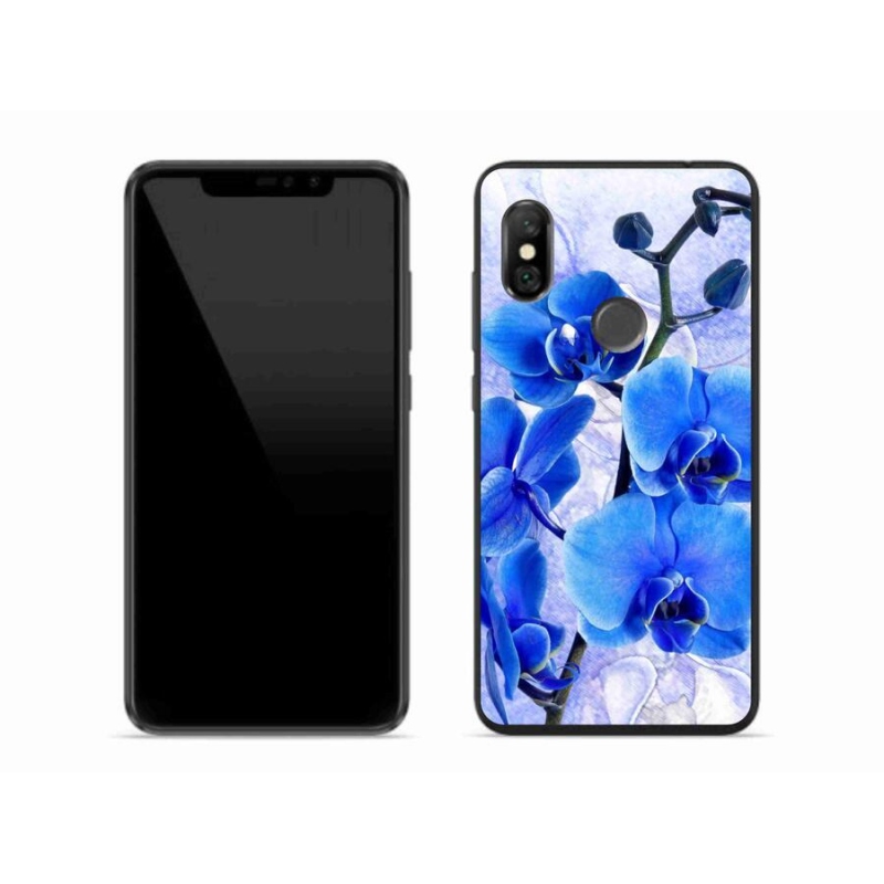 Gélový kryt mmCase na mobil Xiaomi Redmi Note 6 Pro - modré kvety