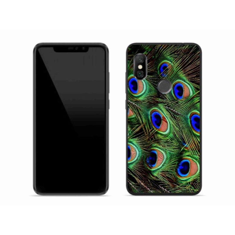 Gélový kryt mmCase na mobil Xiaomi Redmi Note 6 Pro - pávie perie