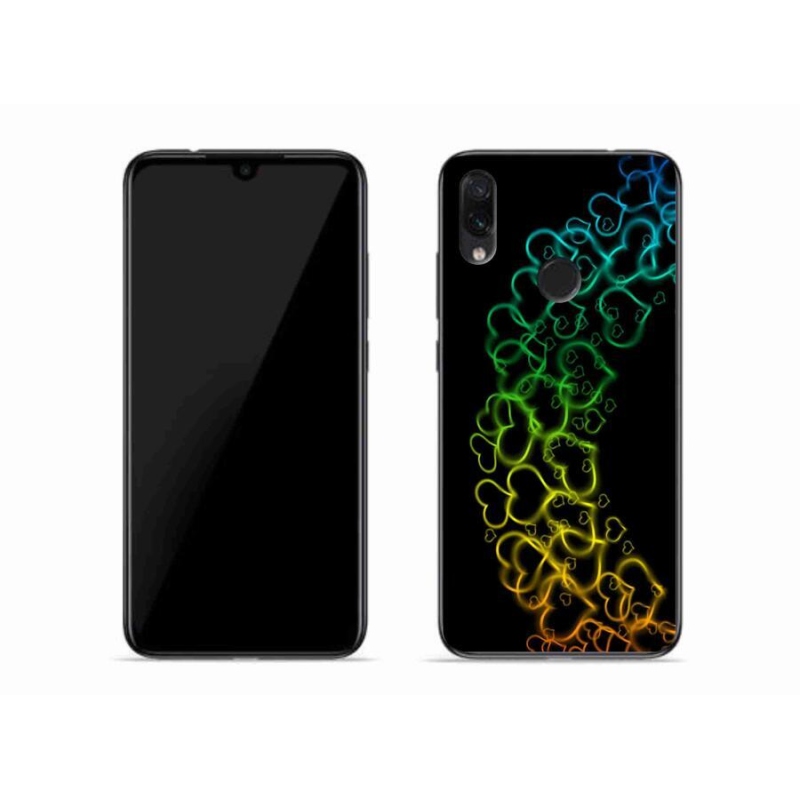 Gélový kryt mmCase na mobil Xiaomi Redmi Note 7 - farebná srdiečka