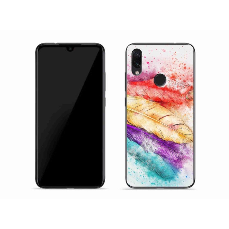 Gélový kryt mmCase na mobil Xiaomi Redmi Note 7 - farebné perie