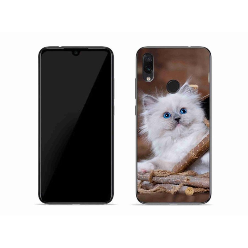 Gélový kryt mmCase na mobil Xiaomi Redmi Note 7 - biele mačiatko