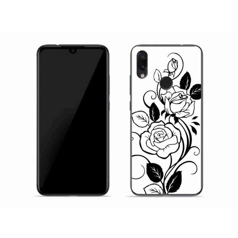 Gélový kryt mmCase na mobil Xiaomi Redmi Note 7 - čiernobiela ruža