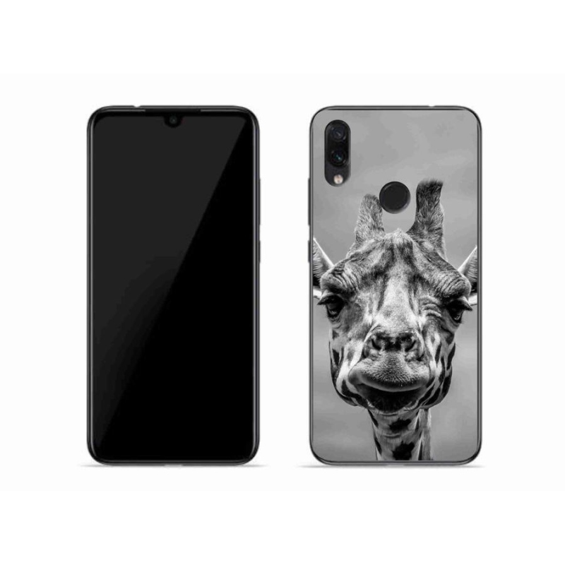 Gélový kryt mmCase na mobil Xiaomi Redmi Note 7 - čiernobiela žirafa