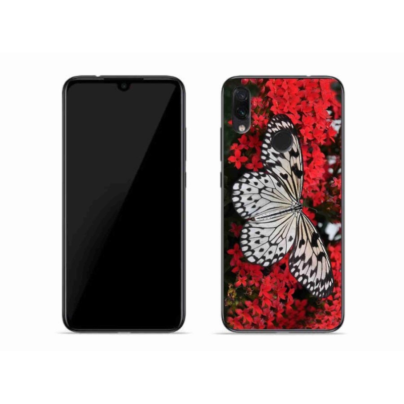 Gélový kryt mmCase na mobil Xiaomi Redmi Note 7 - čiernobiely motýľ 1