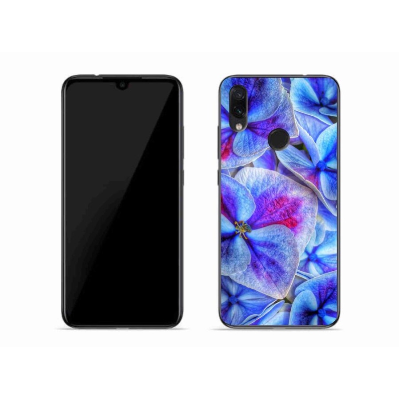 Gélový kryt mmCase na mobil Xiaomi Redmi Note 7 - modré kvety 1