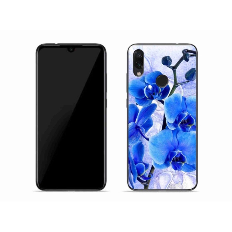 Gélový kryt mmCase na mobil Xiaomi Redmi Note 7 - modré kvety