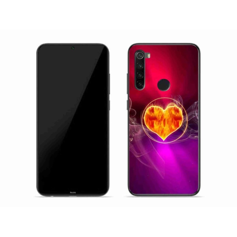 Gélový kryt mmCase na mobil Xiaomi Redmi Note 8 - ohnivé srdce