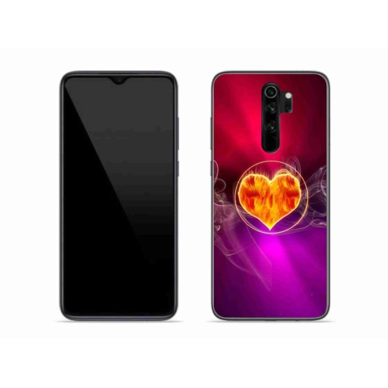 Gélový kryt mmCase na mobil Xiaomi Redmi Note 8 Pro - ohnivé srdce