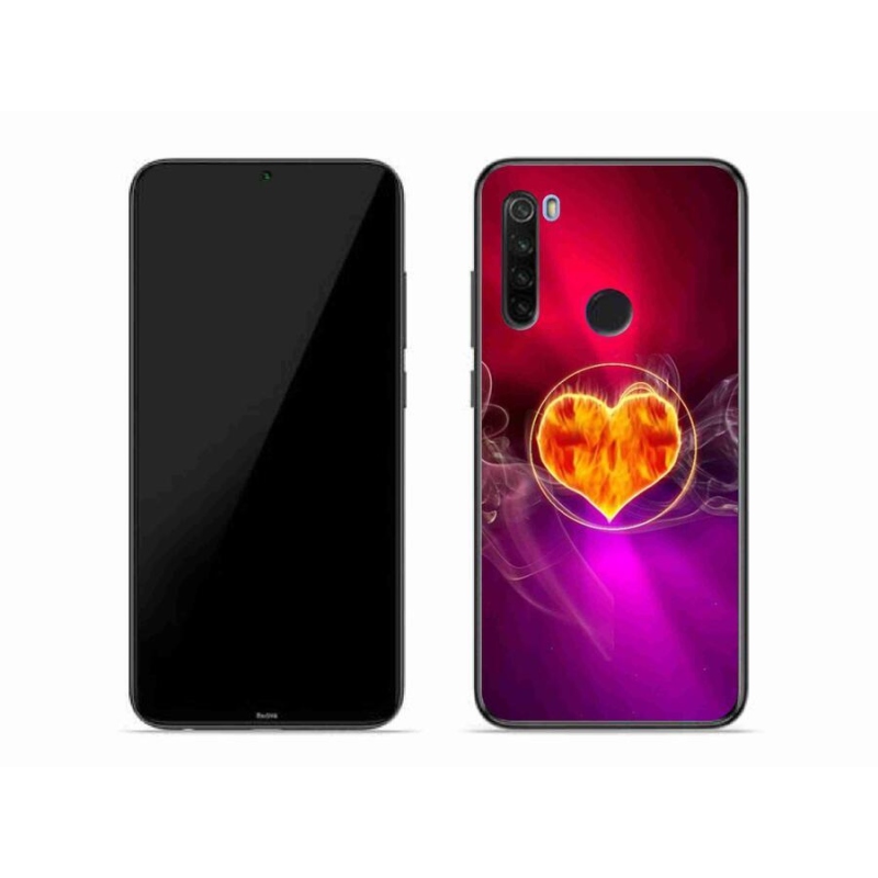 Gélový kryt mmCase na mobil Xiaomi Redmi Note 8T - ohnivé srdce