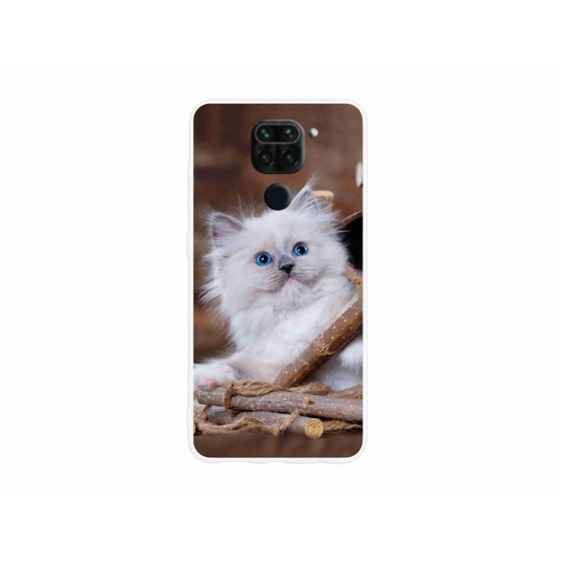 Gélový kryt mmCase na mobil Xiaomi Redmi Note 9 - biele mačiatko