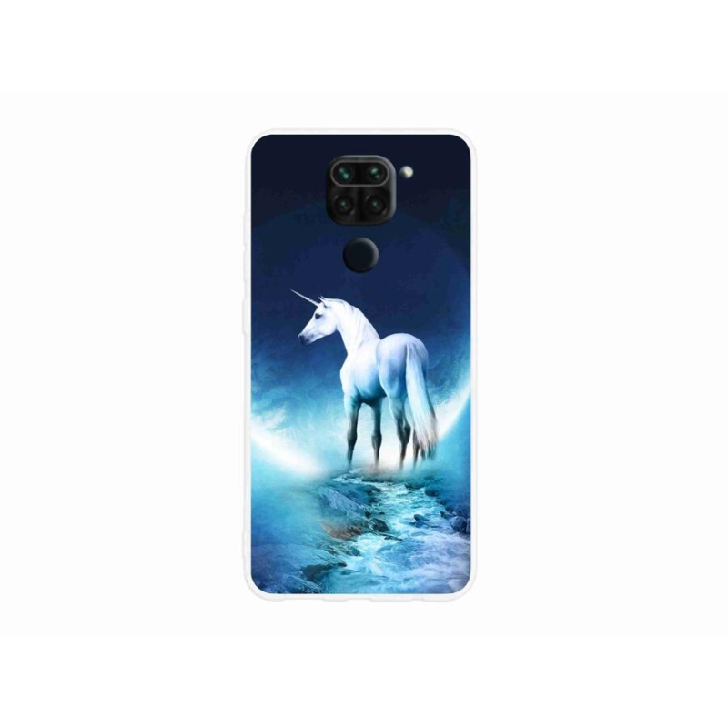 Gélový kryt mmCase na mobil Xiaomi Redmi Note 9 - biely jednorožec
