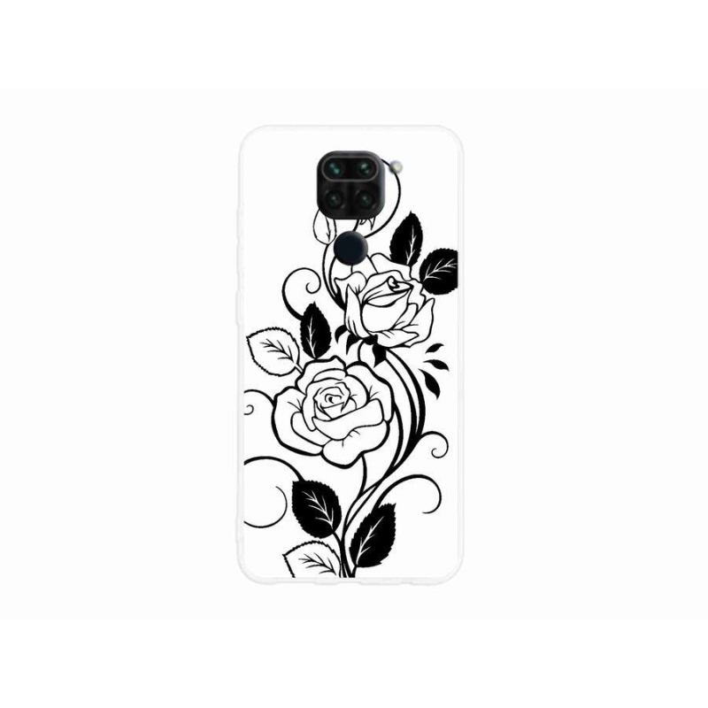 Gélový kryt mmCase na mobil Xiaomi Redmi Note 9 - čiernobiela ruža