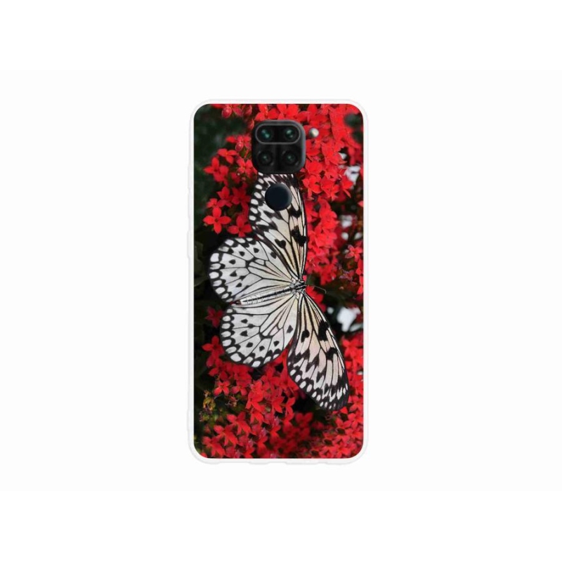 Gélový kryt mmCase na mobil Xiaomi Redmi Note 9 - čiernobiely motýľ 1