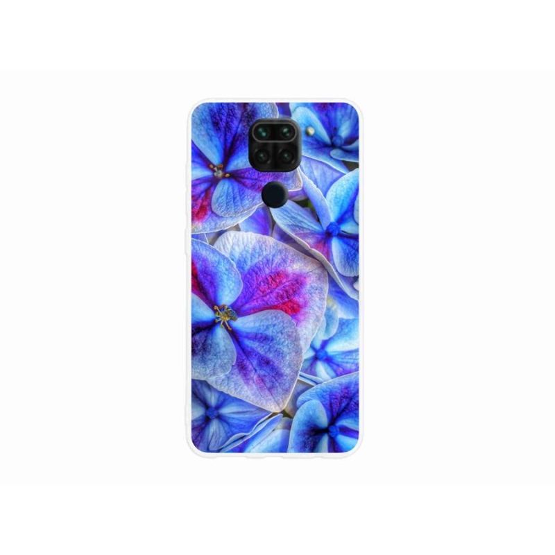 Gélový kryt mmCase na mobil Xiaomi Redmi Note 9 - modré kvety 1