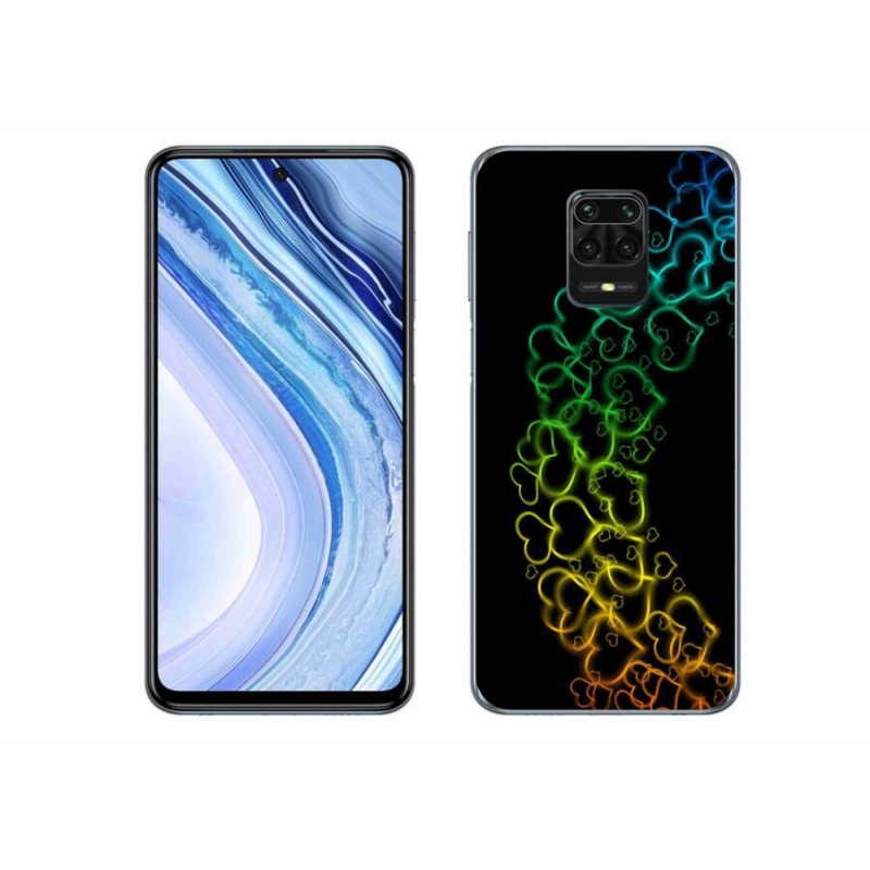 Gélový kryt mmCase na mobil Xiaomi Redmi Note 9 Pro - farebná srdiečka