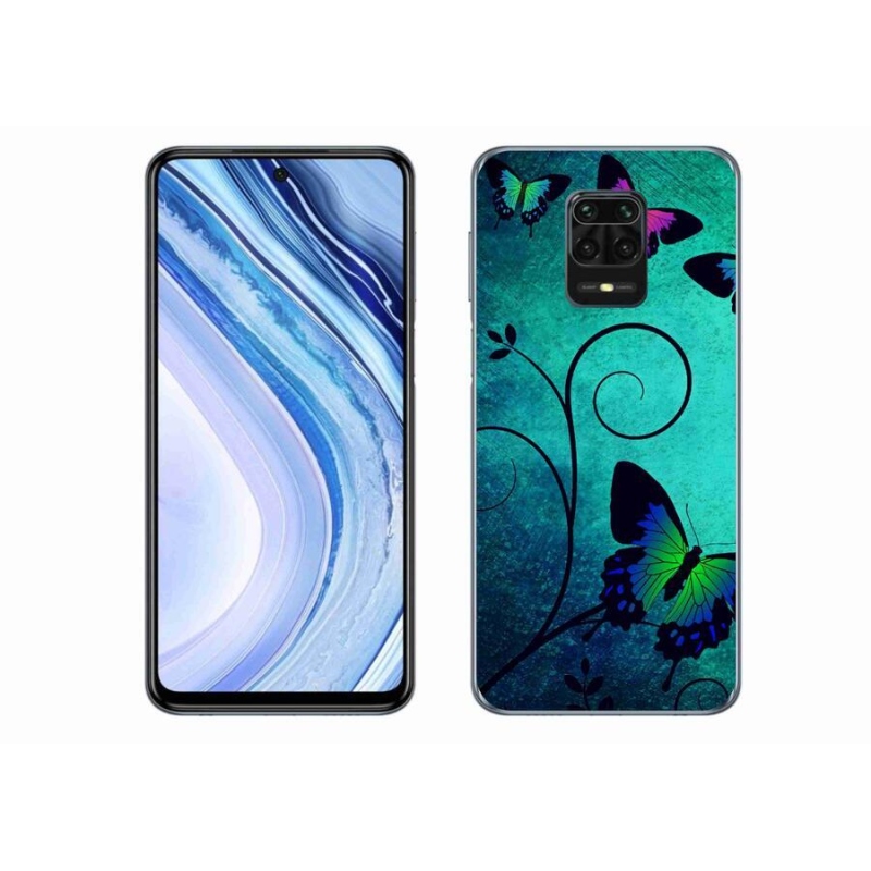 Gélový kryt mmCase na mobil Xiaomi Redmi Note 9 Pro - farební motýle