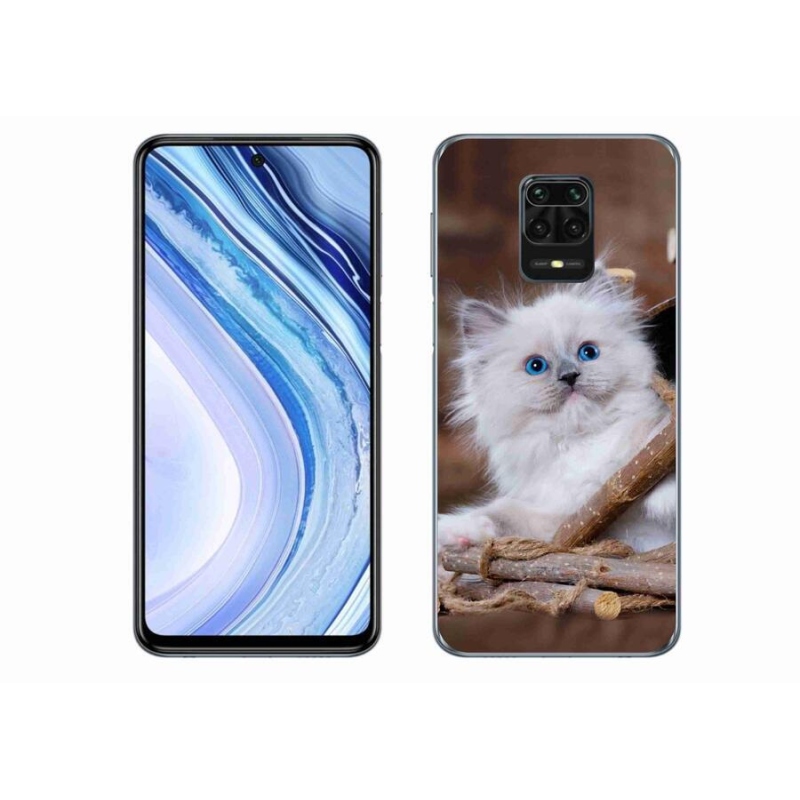 Gélový kryt mmCase na mobil Xiaomi Redmi Note 9 Pro - biele mačiatko
