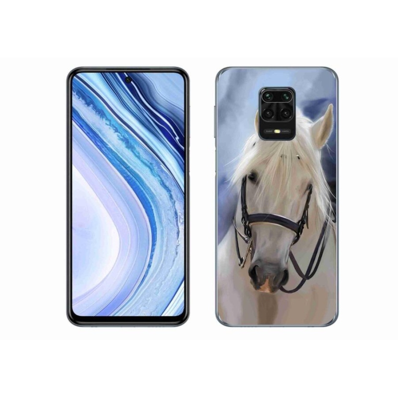 Gélový kryt mmCase na mobil Xiaomi Redmi Note 9 Pro - biely kôň