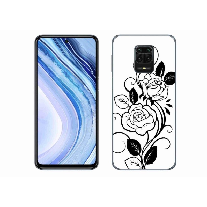 Gélový kryt mmCase na mobil Xiaomi Redmi Note 9 Pro - čiernobiela ruža