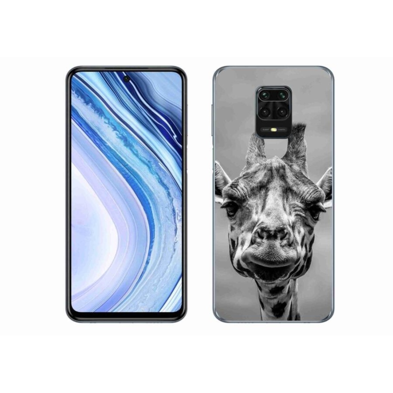Gélový kryt mmCase na mobil Xiaomi Redmi Note 9 Pro - čiernobiela žirafa