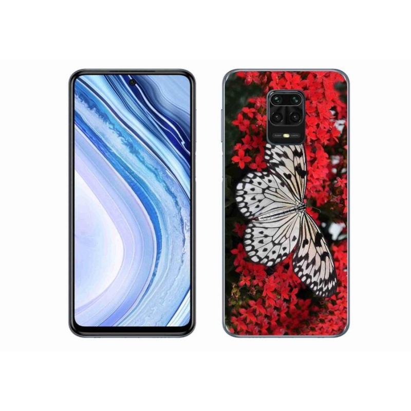 Gélový kryt mmCase na mobil Xiaomi Redmi Note 9 Pro - čiernobiely motýľ 1