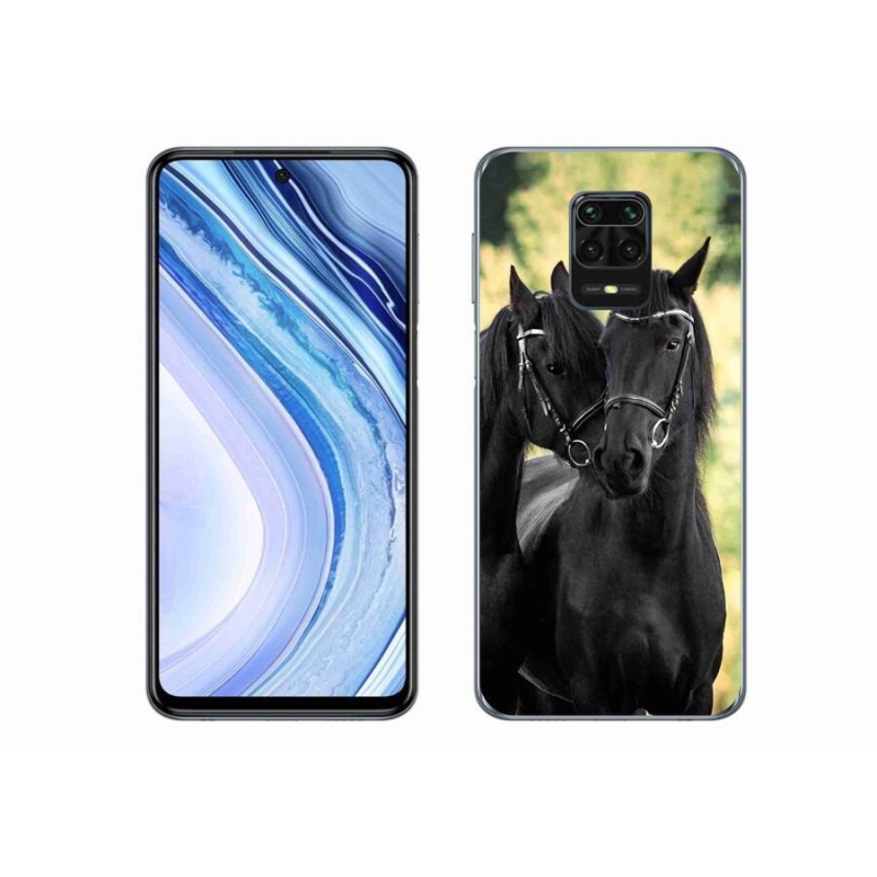 Gélový kryt mmCase na mobil Xiaomi Redmi Note 9 Pro - dva čierne kone
