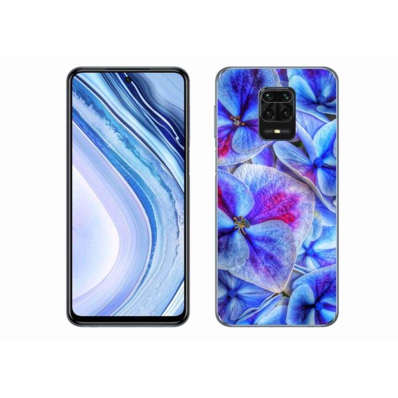 Gélový kryt mmCase na mobil Xiaomi Redmi Note 9 Pro - modré kvety 1