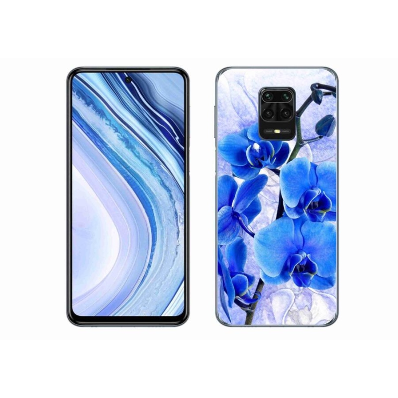 Gélový kryt mmCase na mobil Xiaomi Redmi Note 9 Pro - modré kvety