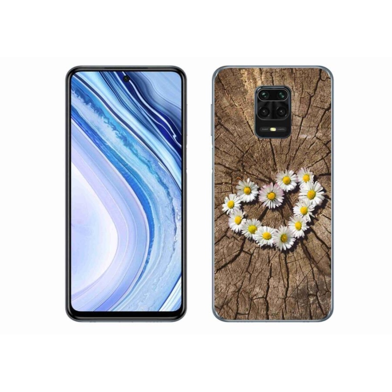 Gélový kryt mmCase na mobil Xiaomi Redmi Note 9 Pro - srdce z margarét