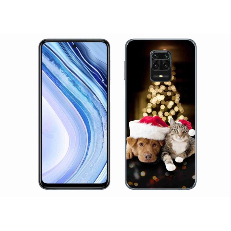 Gélový kryt mmCase na mobil Xiaomi Redmi Note 9 Pro - vianočný pes a mačka